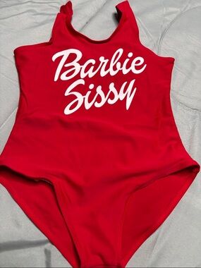 Red 'Barbie Sissy' One-Piece Swimsuit
